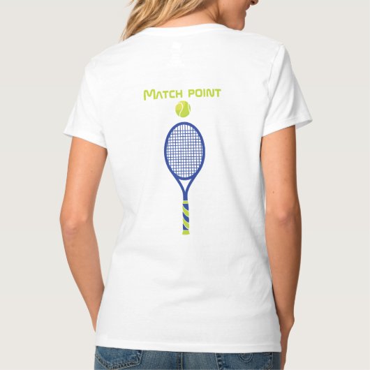 Benutzerdefinierter Text Tennis Match Point 🎾 T-Shirt (Rückseite)