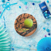 Benutzerdefinierter Text-Tennis Pappteller (Party)