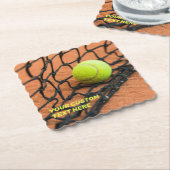 Benutzerdefinierter Text-Tennis Untersetzer (angewinkelt)