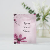 Benutzerdefinierter Text - Tief rosa Blume Persona Postkarte (Stehend Vorderseite)
