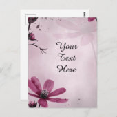 Benutzerdefinierter Text - Tief rosa Blume Persona Postkarte (Vorne/Hinten)