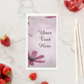 Benutzerdefinierter Text - Tief rosa Blume Persona Serviette (Beispiel)