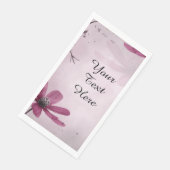 Benutzerdefinierter Text - Tief rosa Blume Persona Serviette (Ecke)