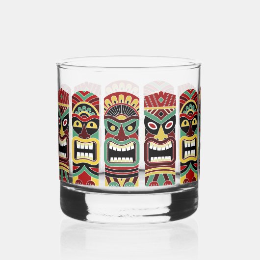 Benutzerdefinierter Text Tiki Totems Whiskyglas (Vorderseite)