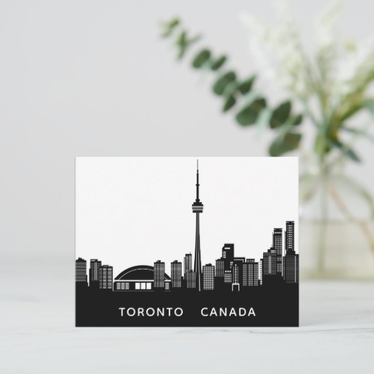 Benutzerdefinierter Text Toronto Silhouette Postka Postkarte (Stehend Vorderseite)