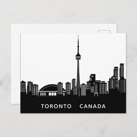 Benutzerdefinierter Text Toronto Silhouette Postka Postkarte (Vorne/Hinten)