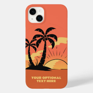 Benutzerdefinierter Text Tropeninsel Sonnenset Case-Mate iPhone 14 Plus Hülle