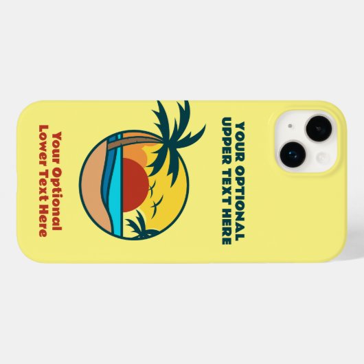 Benutzerdefinierter Text Tropeninsel Sonnenset Case-Mate iPhone Hülle (Rückseite (Horizontal))