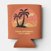Benutzerdefinierter Text Tropeninsel Sonnenset Dosenkühler (Rückseite)