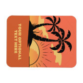 Benutzerdefinierter Text Tropeninsel Sonnenset Magnet (Horizontal)