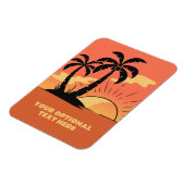 Benutzerdefinierter Text Tropeninsel Sonnenset Magnet (Linke Seite)