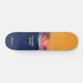 Benutzerdefinierter Text Tropeninsel Sonnenset Skateboard (Horizontal)