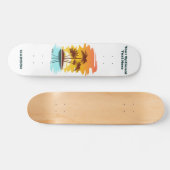 Benutzerdefinierter Text Tropeninsel Sonnenset Skateboard (Horizontal)