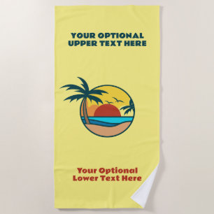 Benutzerdefinierter Text Tropeninsel Sonnenset Strandtuch