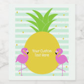 Benutzerdefinierter Text tropischer Flamingos Weinetikett (Einzelnes Label)