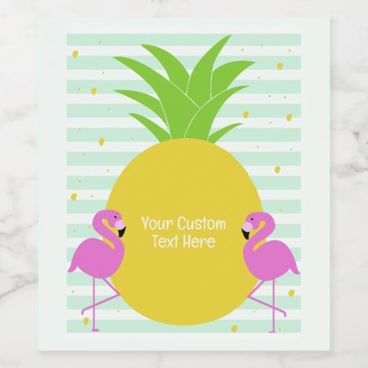 Benutzerdefinierter Text tropischer Flamingos Weinetikett (Einzelnes Label)