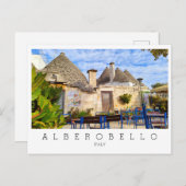 Benutzerdefinierter Text, Trulli Häuser, Alberobel Postkarte (Vorne/Hinten)
