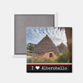 Benutzerdefinierter Text, Trulli-Wohnungen in Albe Magnet (Vorderseite/Rückseite)