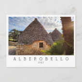 Benutzerdefinierter Text, Trulli-Wohnungen in Albe Postkarte (Vorderseite)
