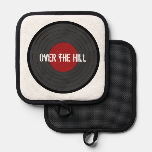 Benutzerdefinierter Text über der Hill-Rock'n'Roll Topflappen (Vorderseite/Rückseite)
