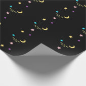 Benutzerdefinierter Text über Mond und Sternen Geschenkpapier (Ecke)