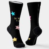Benutzerdefinierter Text über Mond und Sternen Socken (Gewinkelt)