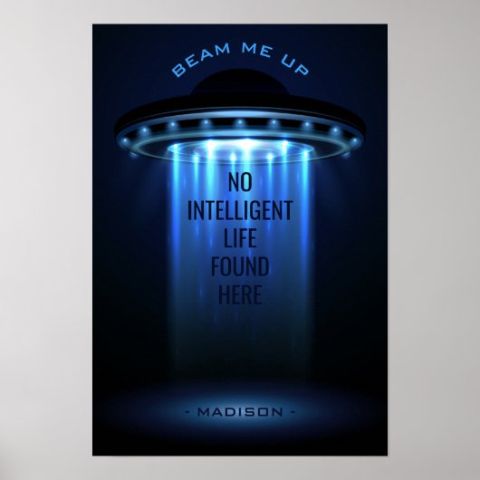 Benutzerdefinierter Text UFO-Werbeplakat Poster (Vorne)