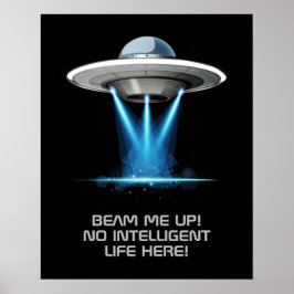 Benutzerdefinierter Text UFO-Werbeplakat Poster