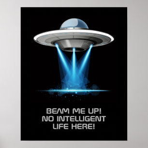 Benutzerdefinierter Text UFO-Werbeplakat Poster