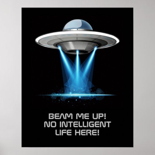 Benutzerdefinierter Text UFO-Werbeplakat Poster (Vorne)