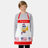 Benutzerdefinierter Text Uncle Sam Emoji mit Hut u Schürze (Getragen)