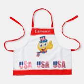 Benutzerdefinierter Text Uncle Sam Emoji mit Hut u Schürze (Vorderseite)