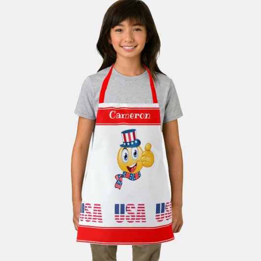 Benutzerdefinierter Text Uncle Sam Emoji mit Hut u Schürze (Insitu)