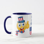 Benutzerdefinierter Text Uncle Sam Emoji mit Hut u Tasse (Links)