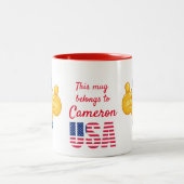 Benutzerdefinierter Text Uncle Sam Emoji mit Hut u Zweifarbige Tasse (Mittel)