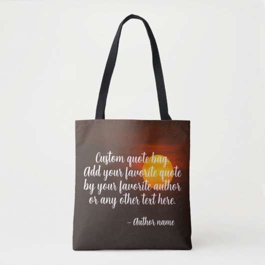 Benutzerdefinierter Text und Autorenname Tasche (Vorderseite)