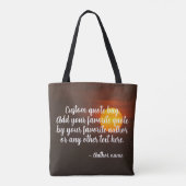 Benutzerdefinierter Text und Autorenname Tasche (Rückseite)