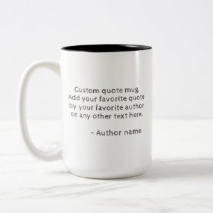 Benutzerdefinierter Text und Autorenname Zweifarbige Tasse