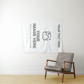Benutzerdefinierter Text und Bild Wandteppich (Beispiel (Horizontal))