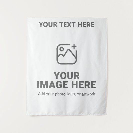 Benutzerdefinierter Text und Bild Wandteppich (Vorderseite)