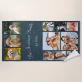 Benutzerdefinierter Text und BildCollage Strandtuch (Vorderseite)