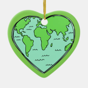 Benutzerdefinierter Text- und Farb-Earth-Liebe Keramik Ornament