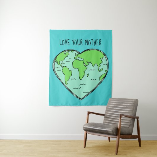 Benutzerdefinierter Text- und Farb-Earth-Liebe Wandteppich (Beispiel)