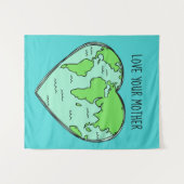 Benutzerdefinierter Text- und Farb-Earth-Liebe Wandteppich (Vorderseite (Horizontal))
