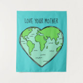Benutzerdefinierter Text- und Farb-Earth-Liebe Wandteppich (Vorderseite)