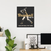 Benutzerdefinierter Text- und FarbBaseball-Player Poster (Heimbüro)