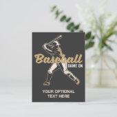 Benutzerdefinierter Text- und FarbBaseball-Player Postkarte (Stehend Vorderseite)