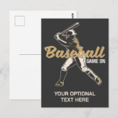 Benutzerdefinierter Text- und FarbBaseball-Player Postkarte (Vorne/Hinten)