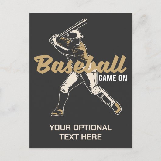 Benutzerdefinierter Text- und FarbBaseball-Player Postkarte (Vorderseite)