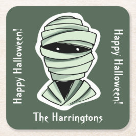 Benutzerdefinierter Text und Farbe 2/4 Halloween-K Rechteckiger Pappuntersetzer